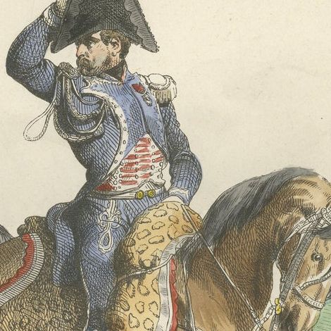Officer d’Ordonnance de l’Empereur, French Imperial Guard Cavalry Print, 1843, close-up 3