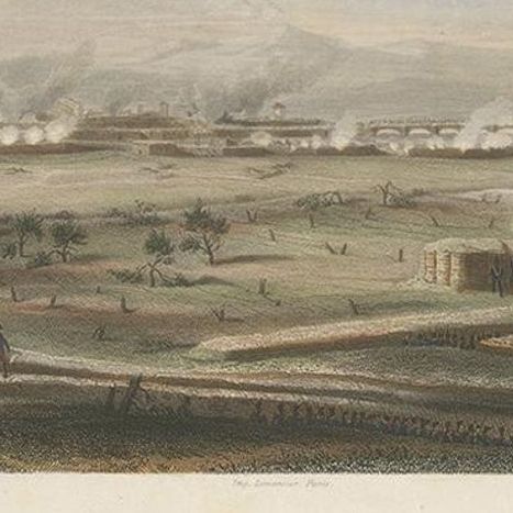 Antique Print of the Second Siege of Zaragoza, circa 1860, close-up 1