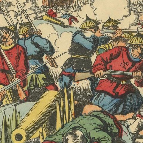 Prise de Sontay, an Épinal Print of a French Tonkin War Battle, 1883, close-up 4