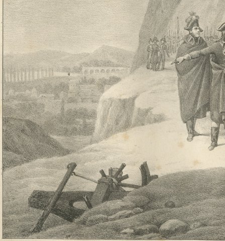 Bonaparte Takes Command of the Army of Italy, Antique Madou Lithograph, 1827, close-up 1