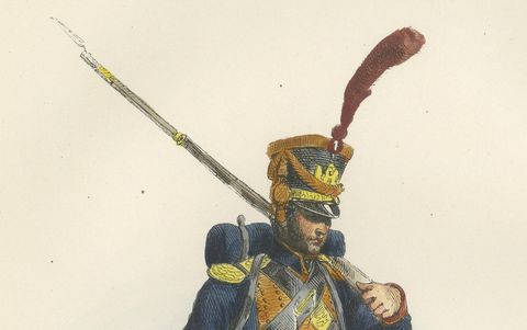 Napoleonic Marines, Garde Impériale, French Military Uniform Print, 1843, close-up 2