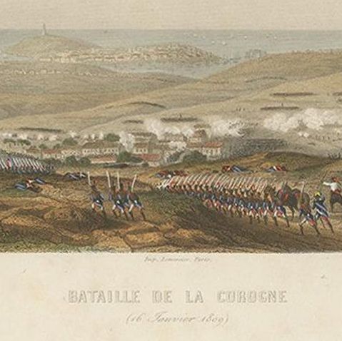 Antique Print of the Battle of Corunna, circa 1860, close-up 1