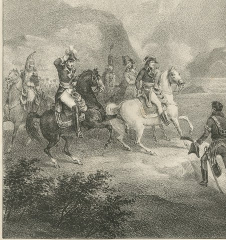Battle of Rivoli, Alvinzy Defeated, Antique Madou Lithograph, 1827, close-up 1