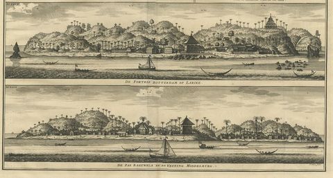 Antique Print of Hila and Fortresses by Valentijn '1726', view 4