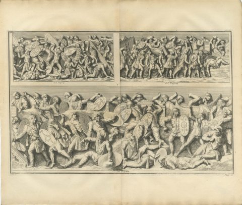 Roman Assault on Walls with Ladders, Trajan's Column, Montfaucon, 1722, view 2
