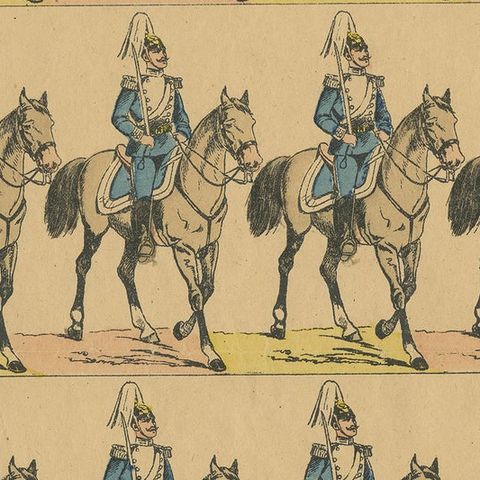 Swedish Life Guards on Horseback, Royal Cavalry Uniforms, c.1860, close-up 4