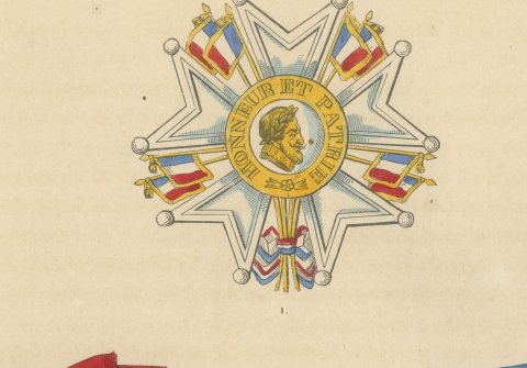 France, Legion of Honor and July 1830 Decorations, Plate XXXI, 1844, close-up 1