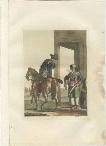 Soldiers at Rio de la Plata, Eastern Beach in Argentina by Ferrario-Bonatti 1821, view 2
