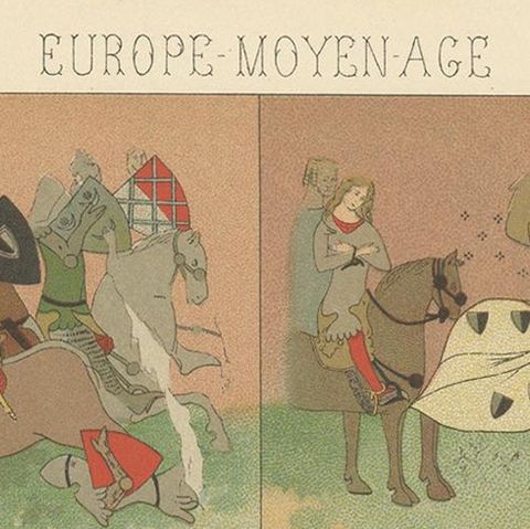 Pl. 18 Antique Print of European Battle Scene by Racinet 'circa 1880', close-up 1