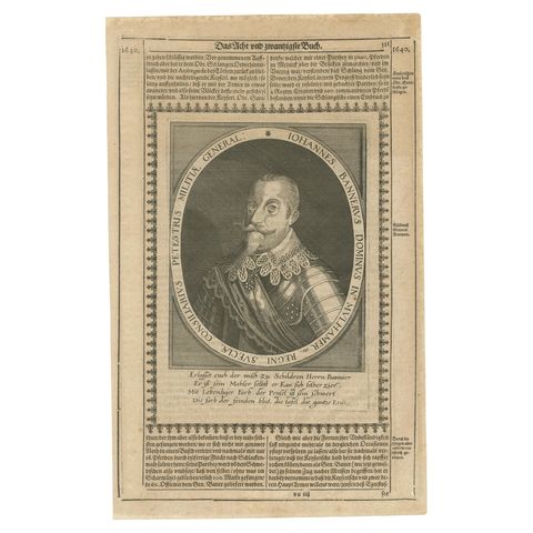 Johann Banér, Swedish General of the Thirty Years’ War, Engraving, 1640, view 2