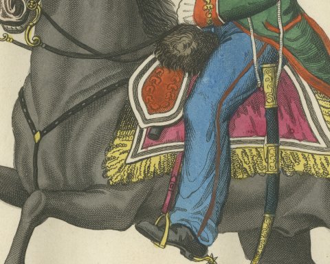 Bernadotte, Crown Prince of Sweden, on a Dark Gray Horse, 1816, close-up 2