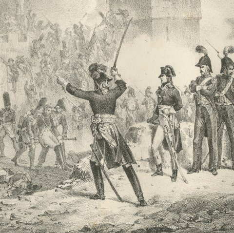 The Taking of Alexandria, Egypt Campaign, Antique Madou Lithograph, 1827, close-up 3