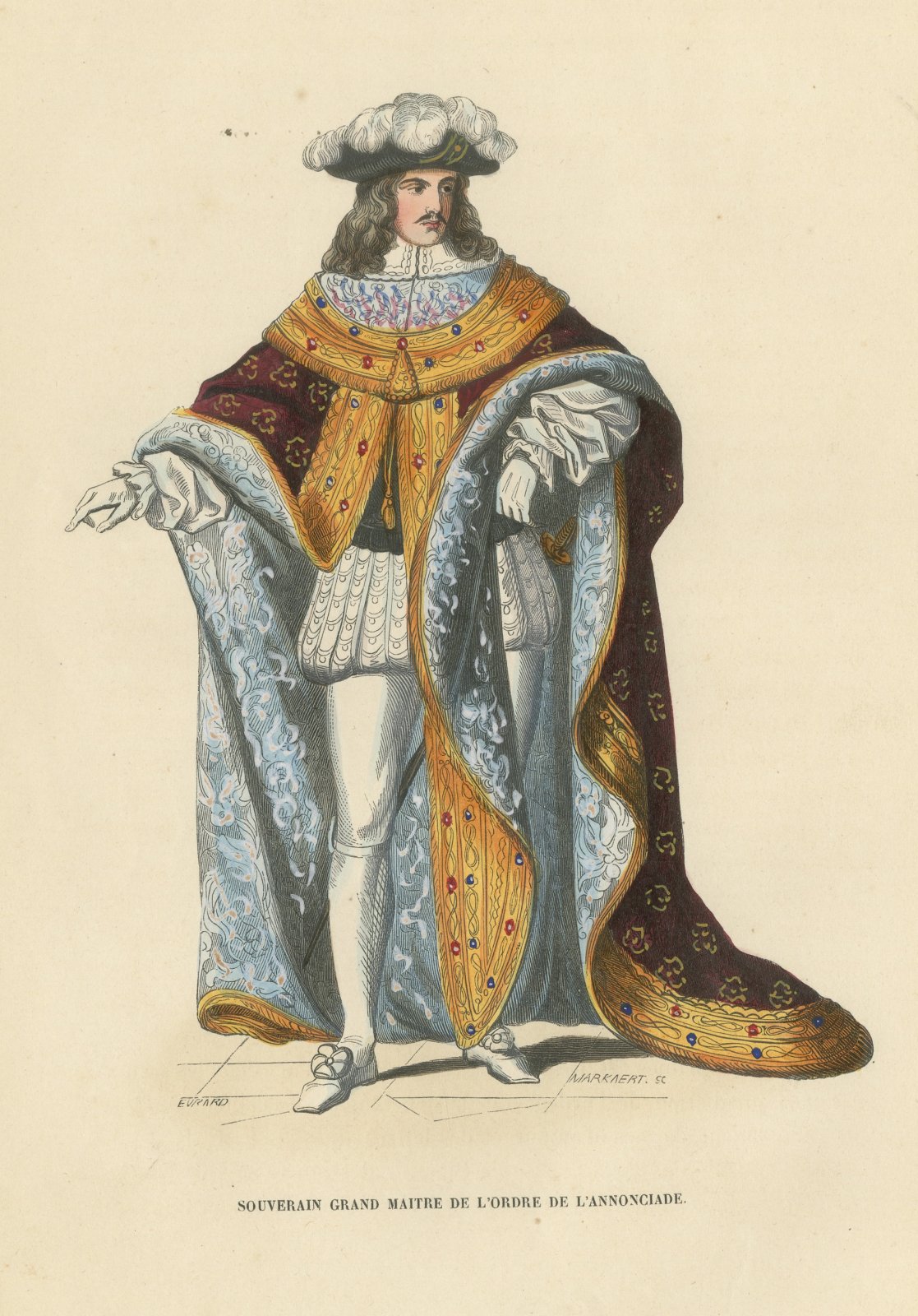 Sovereign Grand Master of the Annunziata, Costume Plate, 1844