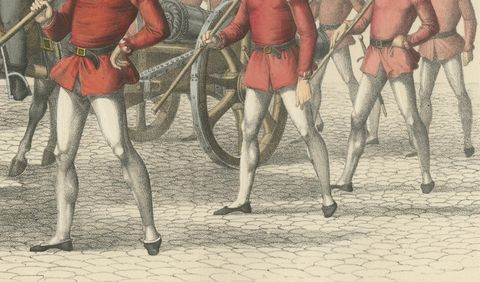 Swiss Victory Parade, Captured Burgundian Cannons Escorted by Bernese Troops, close-up 1