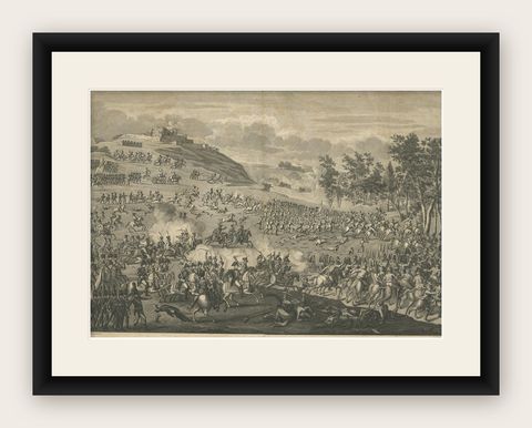 Antique Print of the Battle of Borodino by Le Beau, 'circa 1820', shown framed