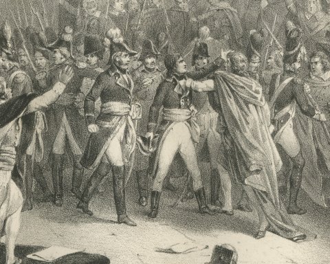 Bonaparte in the Council of Five Hundred, Antique Madou Lithograph, 1827, close-up 2