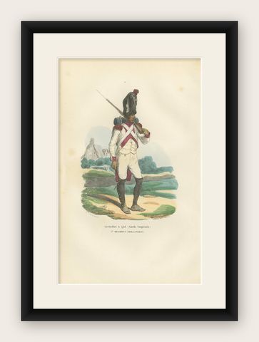 Dutch Grenadier, Imperial Guard of Napoleon, 3rd Dutch Regiment, 1843, shown framed