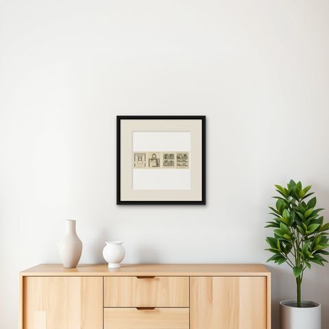 Set of 1770s Cannon Foundry Engravings from Diderot’s Encyclopédie, France, shown framed on a wall