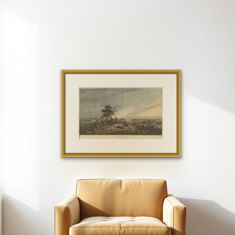 The Battle of Waterloo: The British Repel Napoleon’s Final Attack, June 18, 1815, shown framed on a wall