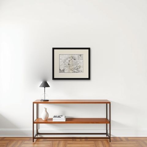 Antique Map of the Siege of Groningen by Le Clerc, 1730, shown framed on a wall