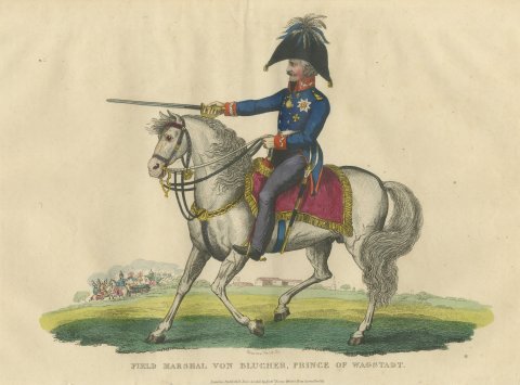 Field Marshal Blücher with Drawn Saber on a Gray Horse, 1815