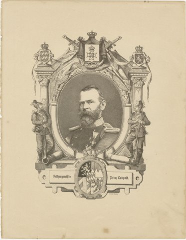 Feldzeugmeister Prince Luitpold of Bavaria, Wood Engraving, Munich, circa 1870, view 2