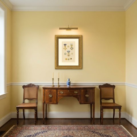 Orders of Bavaria, Ludwig Cross for Fifty Years Service, Plate XII, 1844, shown framed in a room