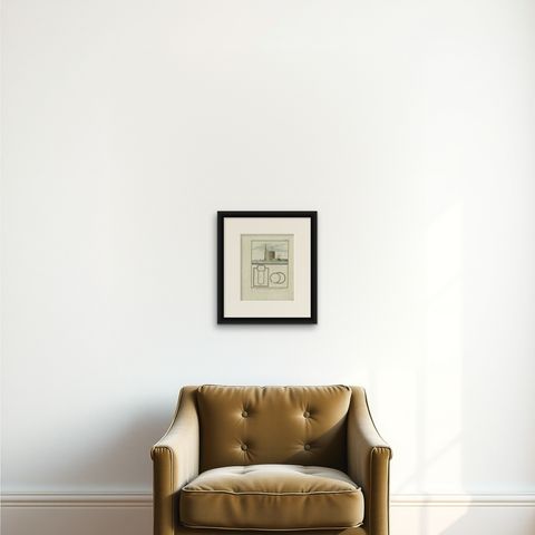 Antique Print of the Fortress at the Nile 'Damietta, Egypt' by C. Niebuhr, 1774, shown framed on a wall