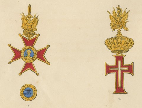 Papal States, Order of Saint Gregory the Great, Plate XXVIII, 1844, close-up 3