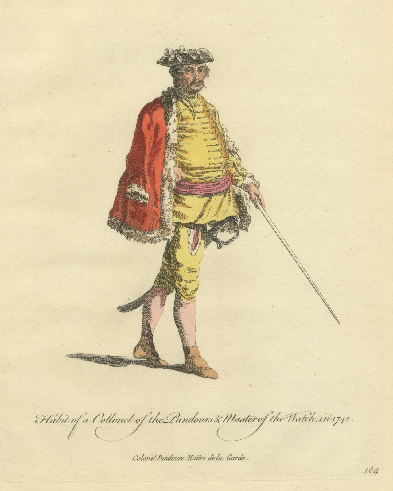 Colonel of the Pandours and Master of the Watch in 1742, Jefferys Plate, 1757