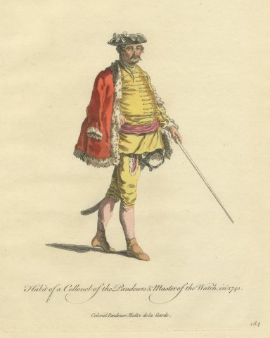 Colonel of the Pandours and Master of the Watch in 1742, Jefferys Plate, 1757