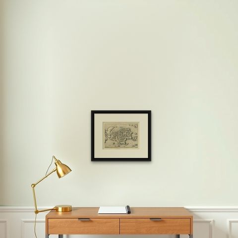 Bird’s-Eye View Map of Gallipoli: Fortified Ionian Gem by Mattheus Merian, 1688, shown framed on a wall