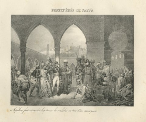 Plague Victims of Jaffa, Napoleon and the Sick, Antique Madou Lithograph, 1827