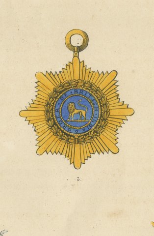 Baden and Great Britain, Order of British India, Plate LXXXIX, 1844, close-up 2