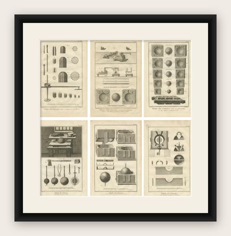 Rare Engravings of Cannon Manufacturing and Artillery Casting Techniques, c.1770, shown framed