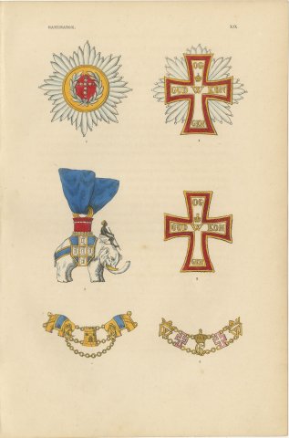 Orders of Denmark, Order of the Elephant and Dannebrog, Plate XIX, 1844, view 2