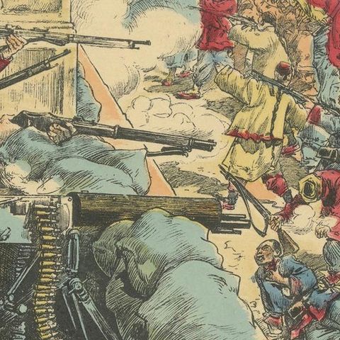 A Boxer Rebellion Scene, Siege of the European Legations, Épinal, 1900, close-up 4
