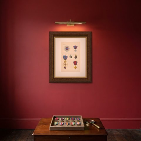 Orders of Oldenburg, House and Merit Order of Duke Peter, Plate L, 1844, shown framed on a wall