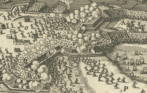 Prince Henry's Naval and Land Battle during the Seven Years' War Engraved, 1667, close-up 2