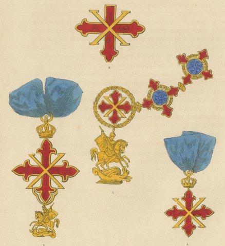 Orders of Parma, Constantinian Order of Saint George, Plate LI, 1844, close-up 2