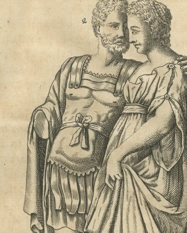 Roman Officers in Cuirass and Cloak, Montfaucon Copper Engraving, 1722, close-up 1