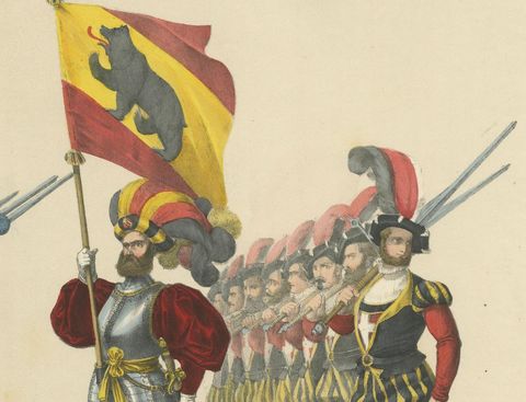 The Cantons of Zug and Bern, A Display of Swiss Military and Civic Pride, 1855, close-up 2