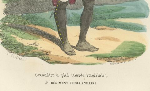 Dutch Grenadier, Imperial Guard of Napoleon, 3rd Dutch Regiment, 1843, close-up 1
