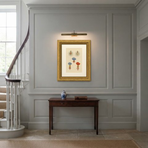 Orders of Portugal, Orders of Christ and Santiago, Plate LVII, 1844, shown framed in a room