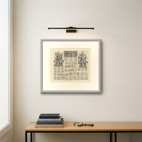 Roman Trophies and Victory Coins with Trajan's Column Victory, 1722, shown framed on a wall