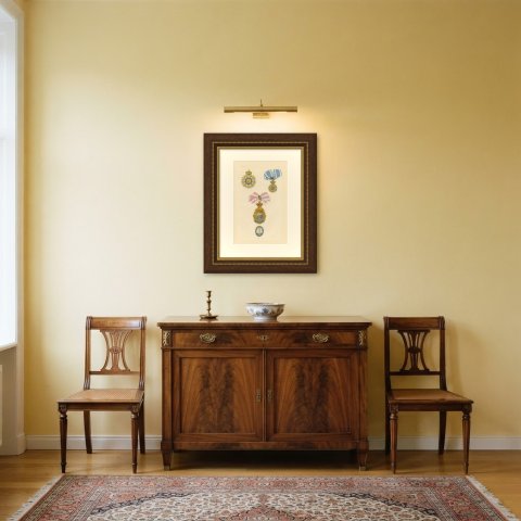 Orders of Portugal, Saint Isabel and Vila Viçosa Insignia, Plate LIX, 1844, shown framed in a room