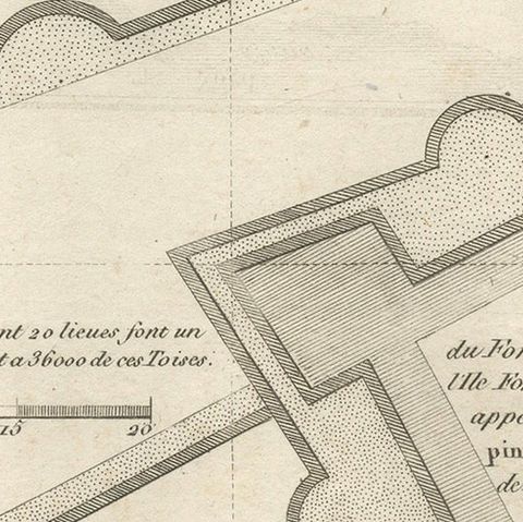 Plan of the Dutch Fort in Formosa, Antique French Jesuit Engraving, ca.1790, close-up 4