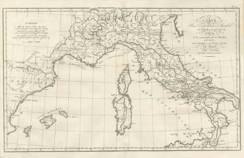 Hannibal's March into Italy, d'Anville Map for Rollin's Roman History, 1818