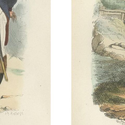 Napoleonic Imperial Guard Grenadiers, Officer and Soldier, French Prints, 1843, close-up 3
