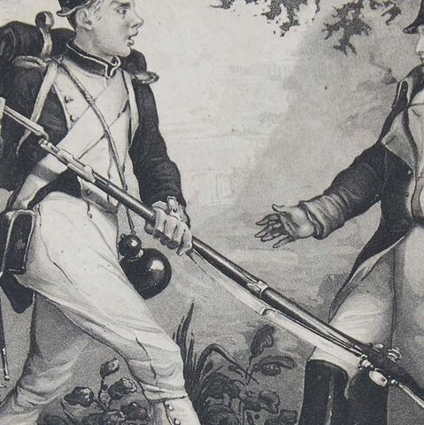 Satirical German Military Engraving of Napoleon as the Little Corporal, c1835, close-up 4